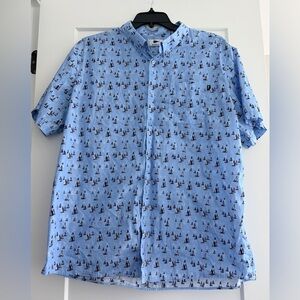 EUC Southern Lure Men’s Sky
Blue Sailboat Print Button Down Shirt, Size 3XL